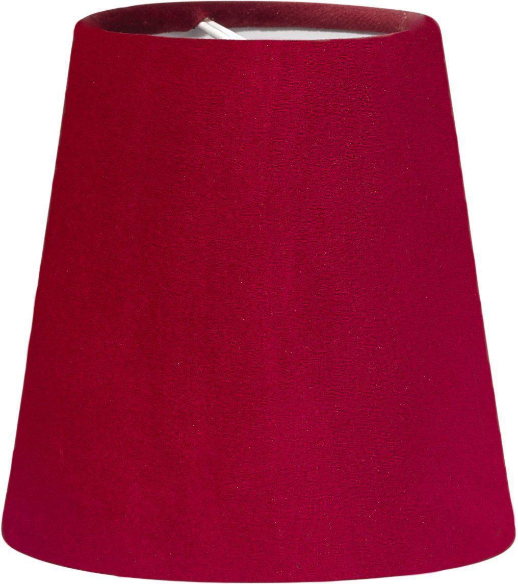 Lampenschirm Textil Samt hell rot PR Home Queen 12x12cm Befestigungsklipp fr Kerzen Leuchtmittel