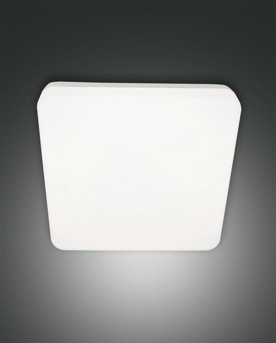 LED Deckenaussenleuchte weiss Fabas Luce Folk 28x28cm 2150lm IP65 Stossfest unter Deckenleuchten > Auenleuchten > Nach Marke