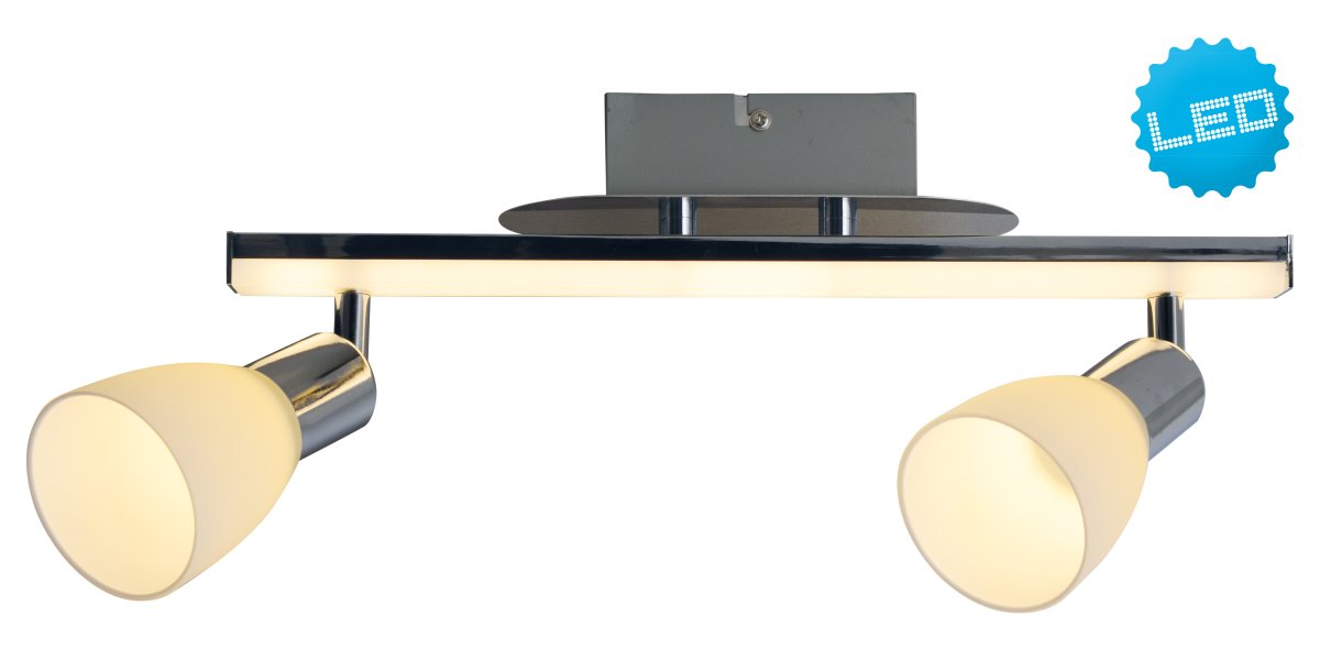 LED Deckenleuchte chrom- satiniert- opal Nve Ibiza 3 flg- unter Wohnraumleuchten > Wohnraumleuchten