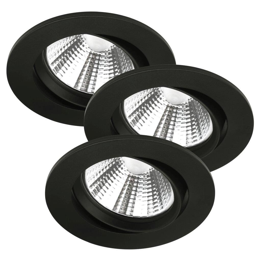 LED Einbauleuchte schwarz Nordlux Fremont 3er Set a 345lm 2700K rund