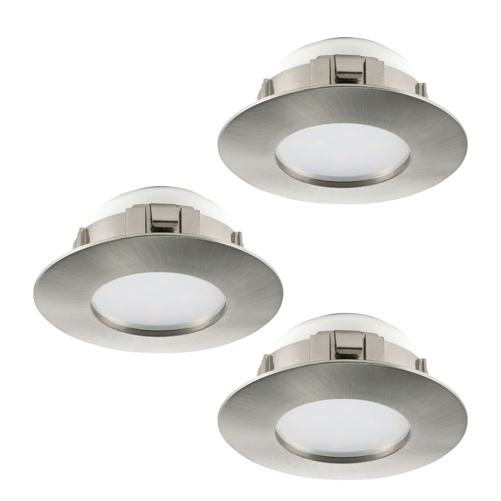 LED Einbauspot EGLO PINEDA 78mm nickel-matt 3er Set IP44