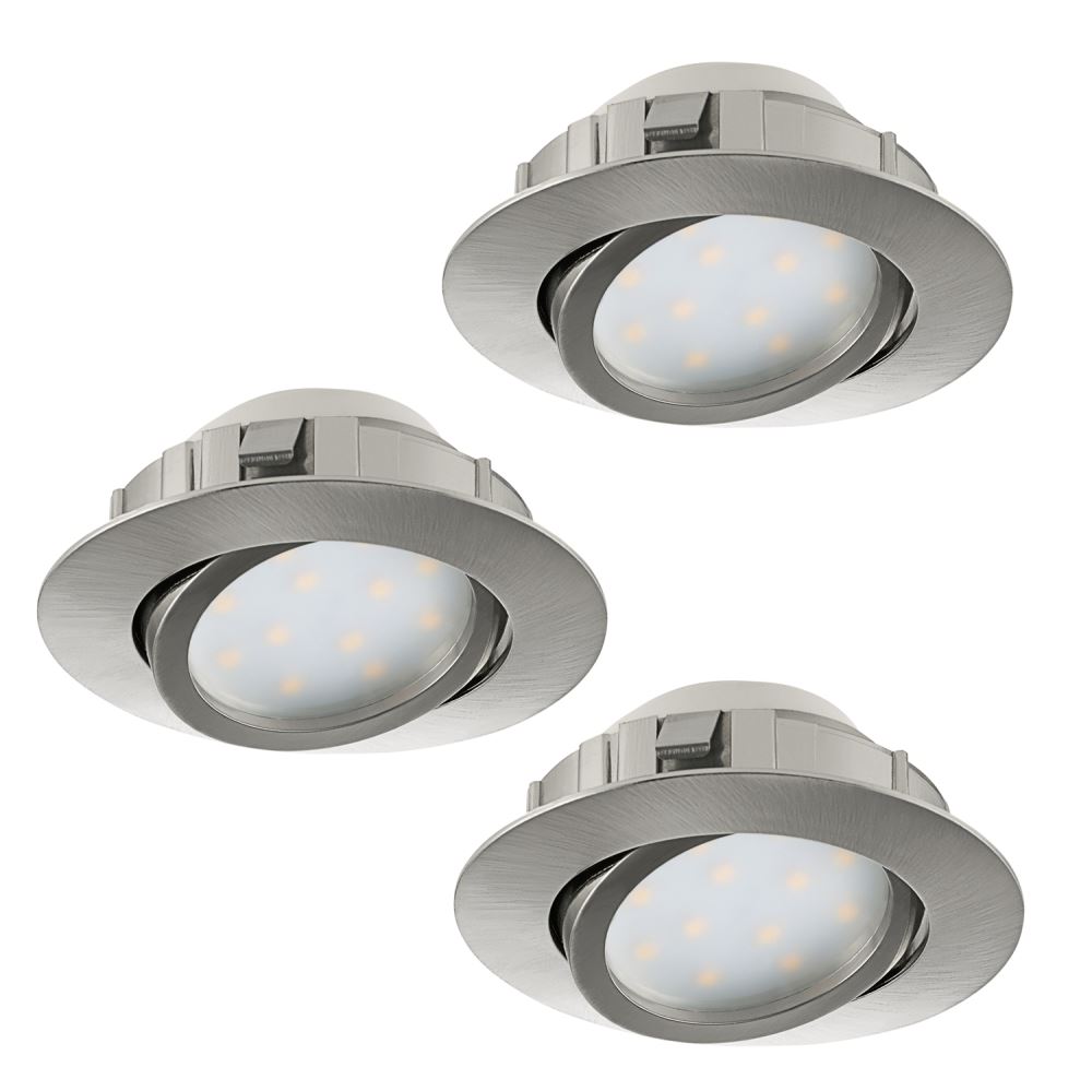 LED Einbauspot EGLO PINEDA 84mm nickel-matt 3er Set