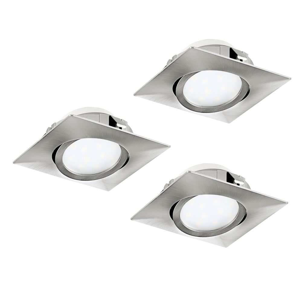 LED Einbauspot EGLO PINEDA 84x84mm nickel-matt 3er Set unter Einbauleuchten > Flurbeleuchtung > Nach Raum