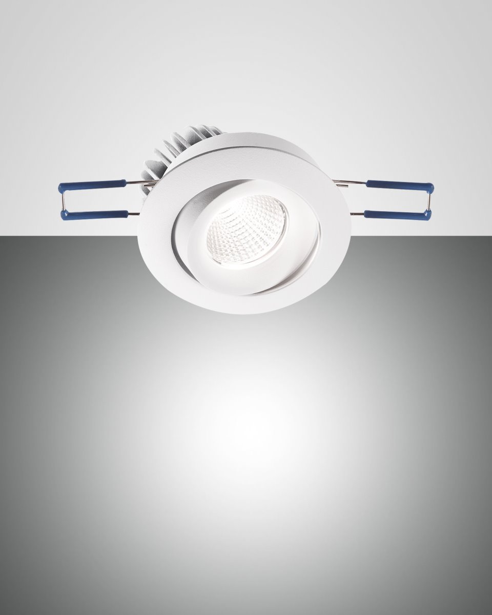 LED Einbaustrahler weiss Fabas Luce Sigma 800lm 3000K schwenkbar rund unter Einbauleuchten > Flurbeleuchtung > Nach Raum