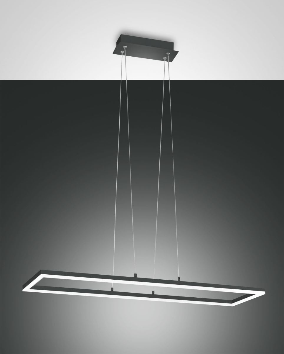 LED Hngeleuchte anthrazit satiniert Fabas Luce Bard 4680lm 920x320mm dimmbar