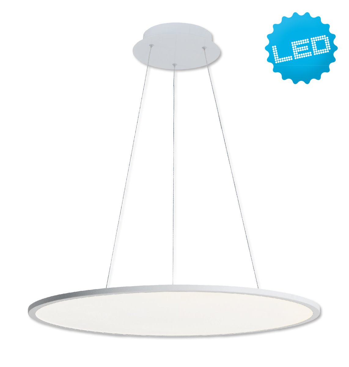 LED Hngeleuchte flach silber Nve Discus 55-5cm 3400lm 4000K Dali