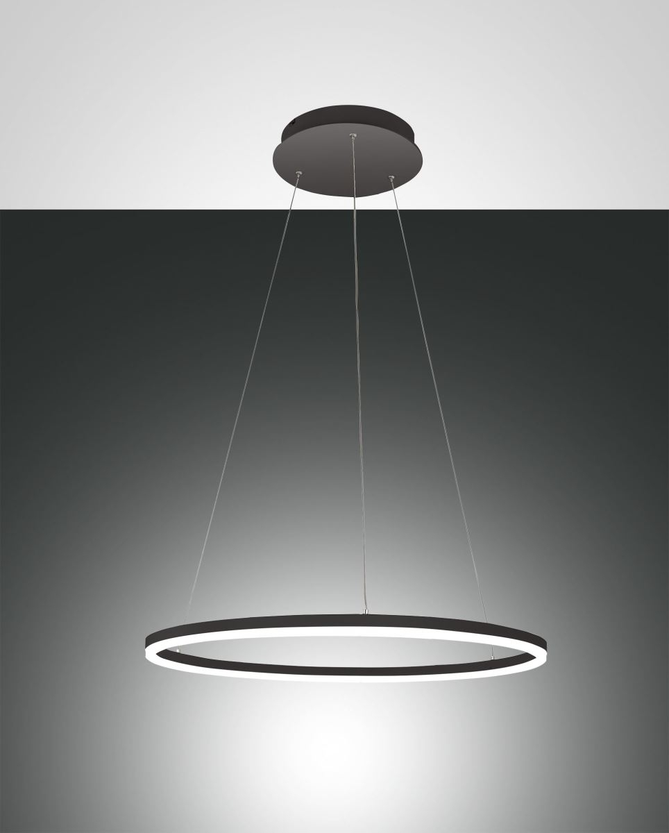 LED Hngeleuchte schwarz satiniert Fabas Luce Smartluce Giotto 2-flg- 3240lm