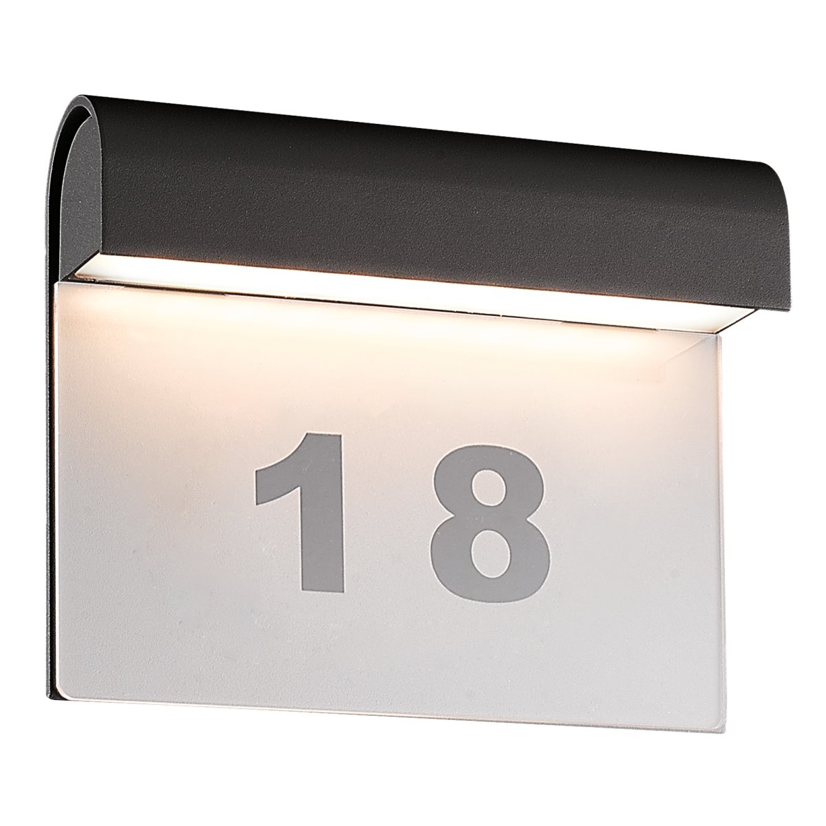 LED Hausnummernleuchte anthrazit Nve IP54 396lm 6W inkl- Hausnummern