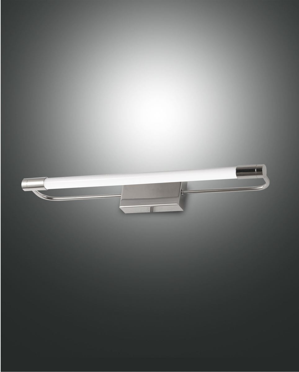 LED Spiegellampe chrom satiniert Fabas Luce Rapallo 1100lm IP44