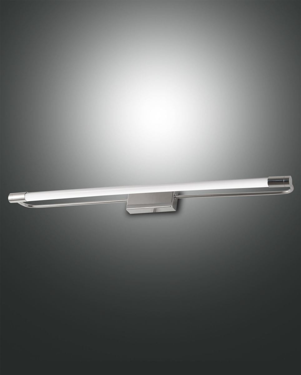 LED Spiegellampe chrom satiniert Fabas Luce Rapallo 1470lm IP44