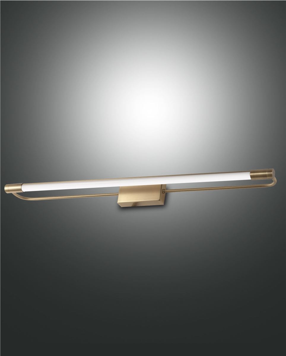 LED Spiegellampe messing satiniert satiniert Fabas Luce Rapallo 1470lm IP44