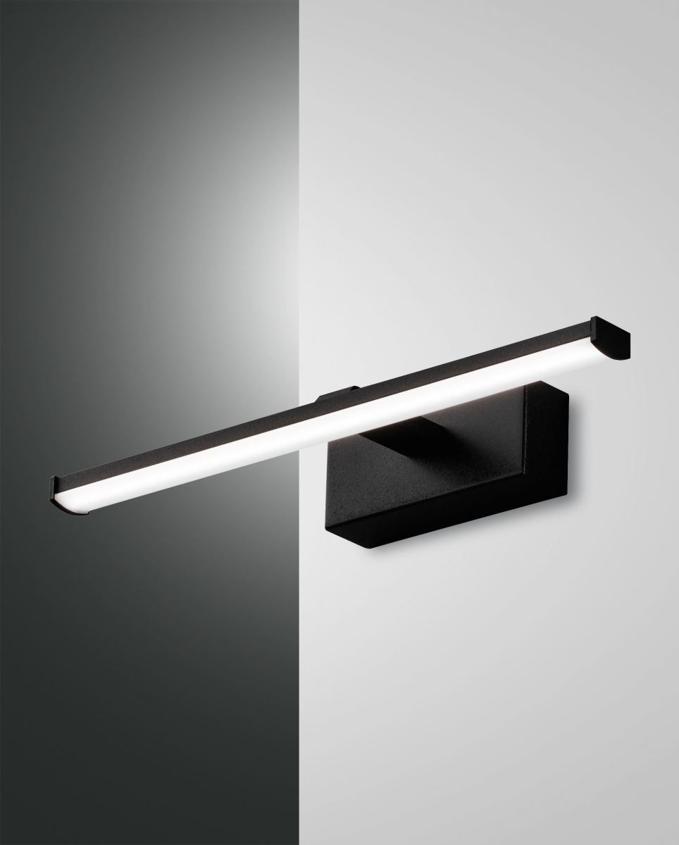 LED Spiegellampe schwarz satiniert Fabas Luce Nala 540lm IP44 unter Wohnraumleuchten > Wohnraumleuchten > Beleuchtung
