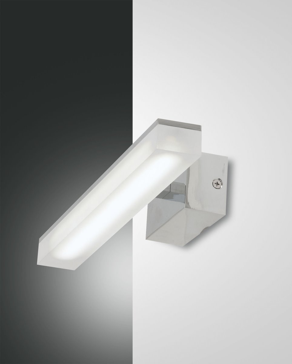 LED Spiegelleuchte chrom Fabas Luce Saura 320mm 450lm 3000K