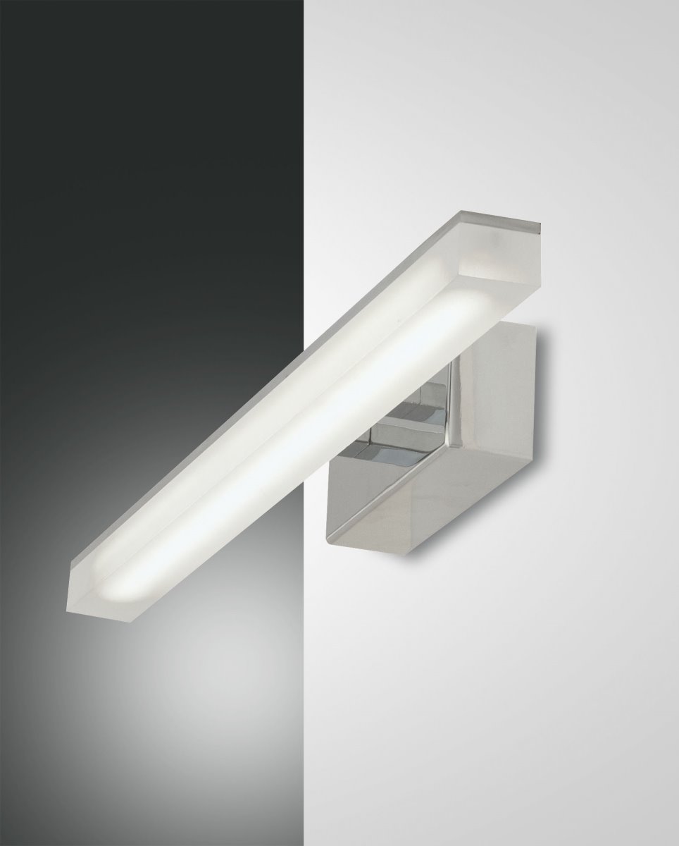 LED Spiegelleuchte chrom Fabas Luce Saura 460mm 900lm 3000K