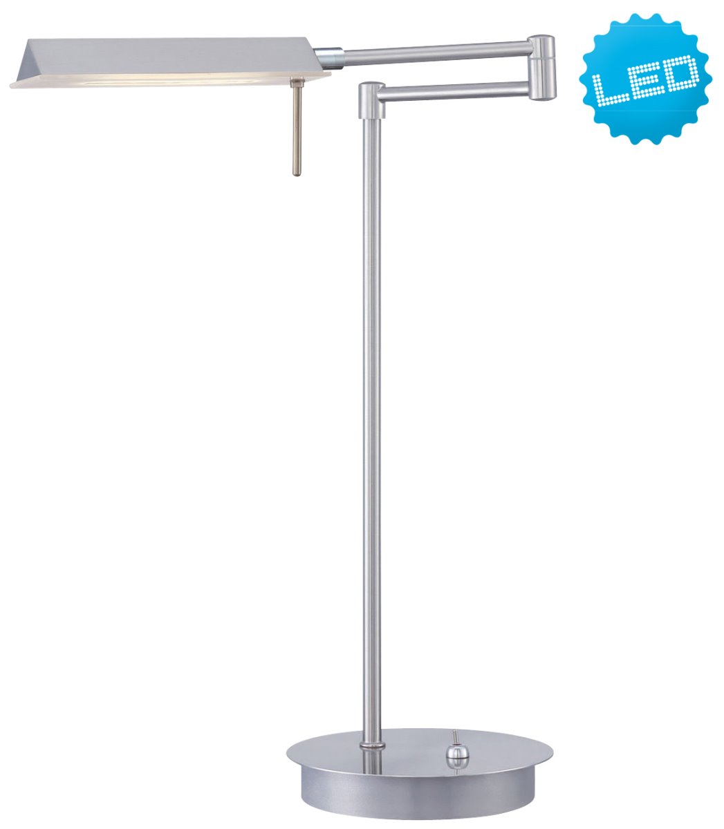 LED Tischleuchte stahl blank Nve Pyramidix 480lm mit Schwenkarm unter Schreibtischleuchten > Nve > Nach Marke