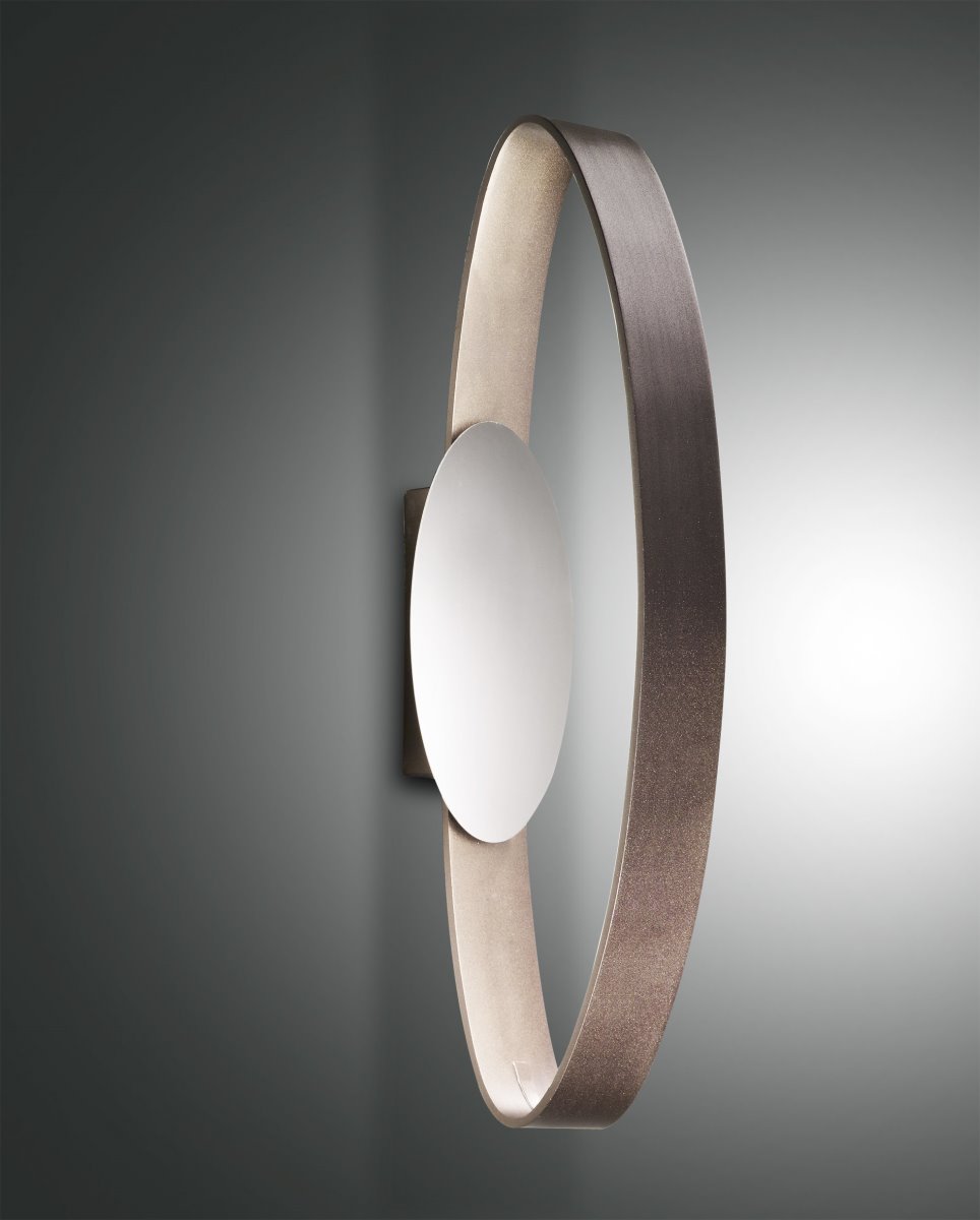 LED Wandleuchte braun Fabas Luce Gaby 530mm 990lm IP44