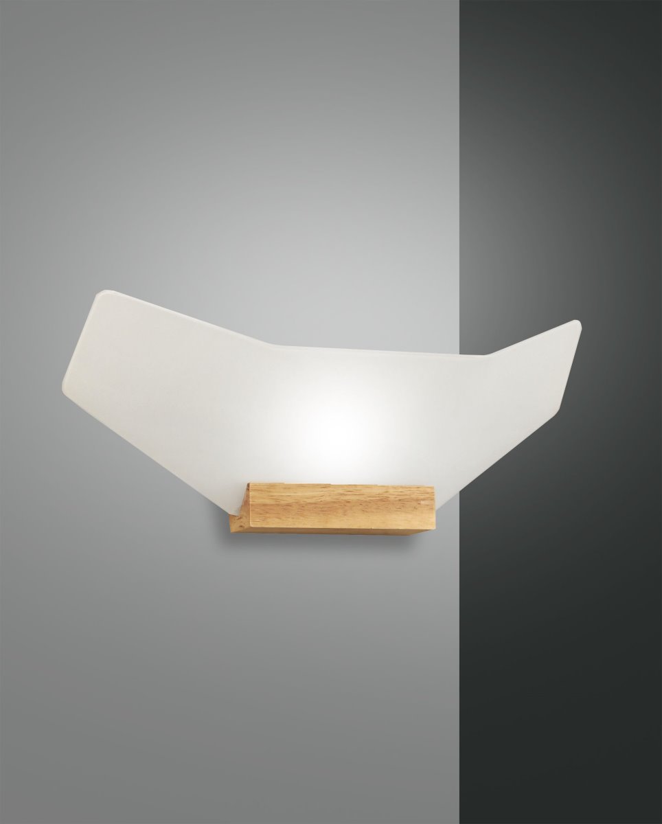 LED Wandleuchte Eichenholz Fabas Luce Flap 1350lm 3000K dimmbar