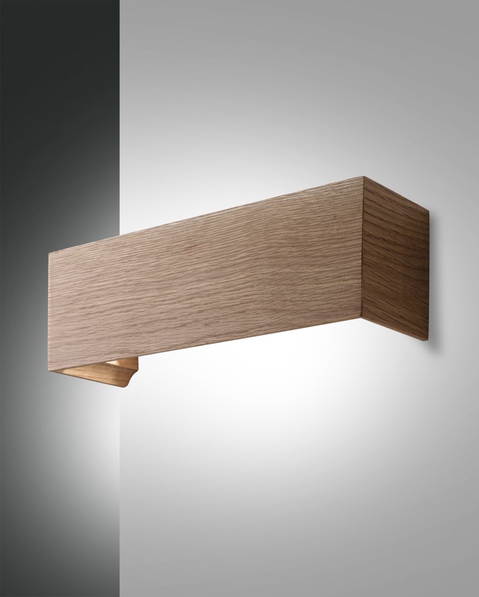 LED Wandleuchte Holz Eiche Fabas Luce Badia 1440lm 3000K