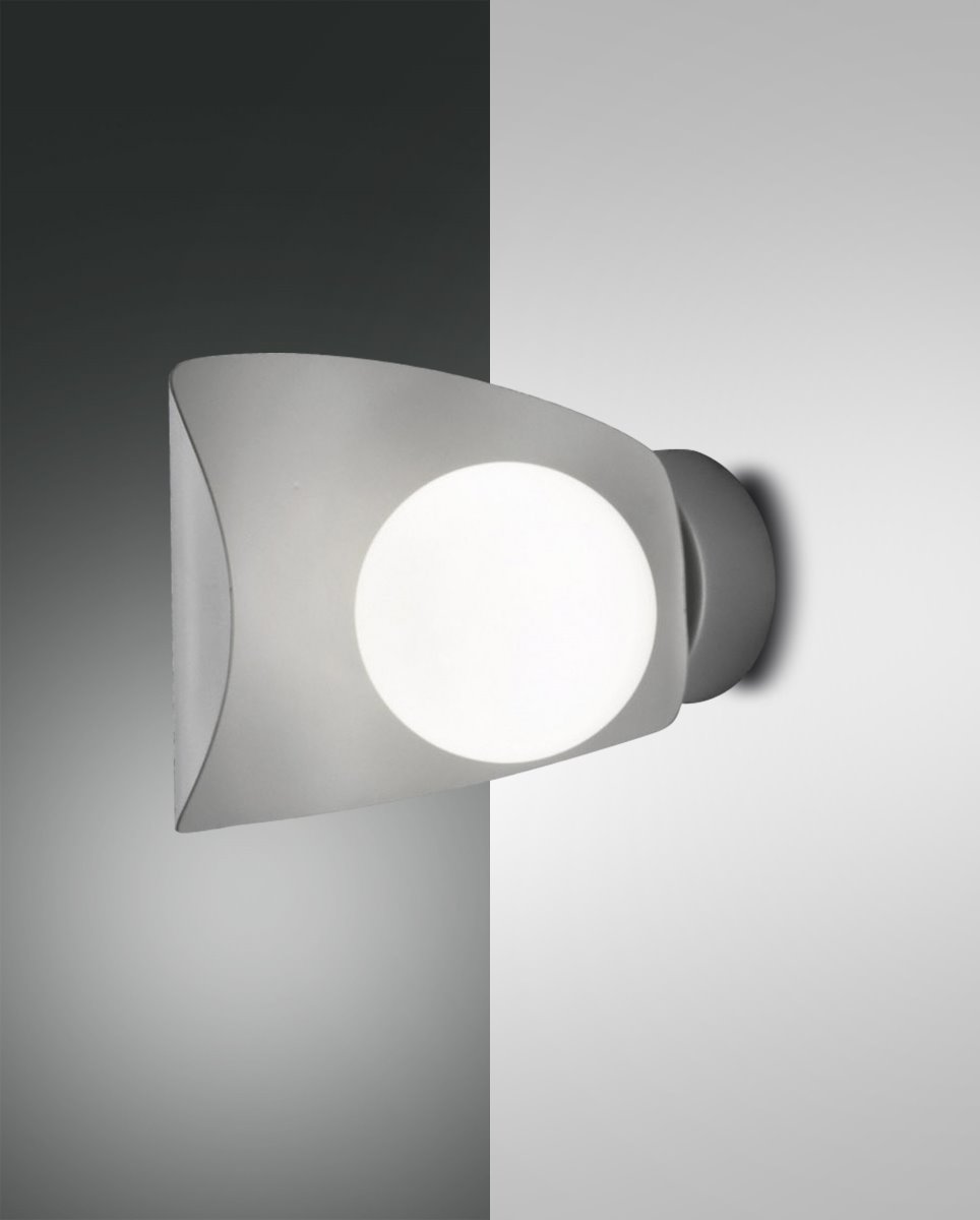 LED Wandleuchte silbergrau Fabas Luce Adria 540lm 3000K