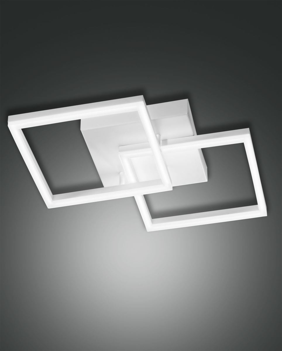 LED Wandleuchte weiss satiniert Fabas Luce Smartluce Bard 3510lm 450x450mm dimmbar unter Wandleuchten > Wohnzimmerbeleuchtung > Nach Marke