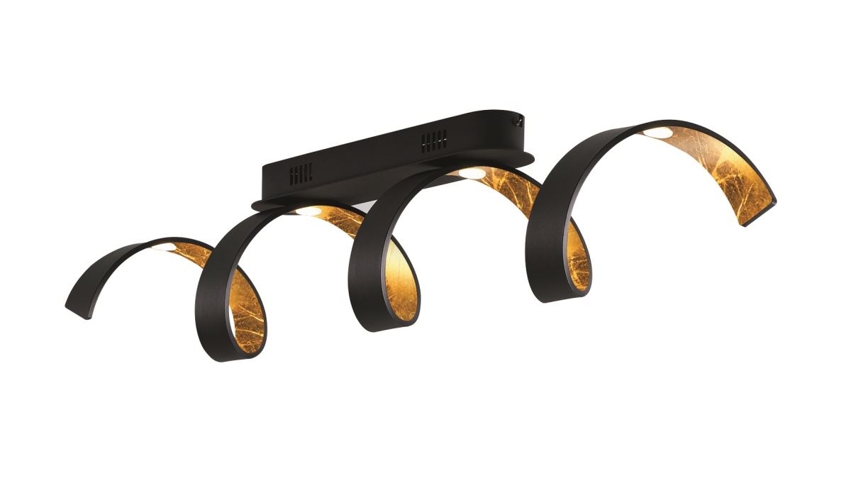 Luce Design Helix LED Deckenleuchte gold- schwarz 1200lm 3000K 80cm dimmbar