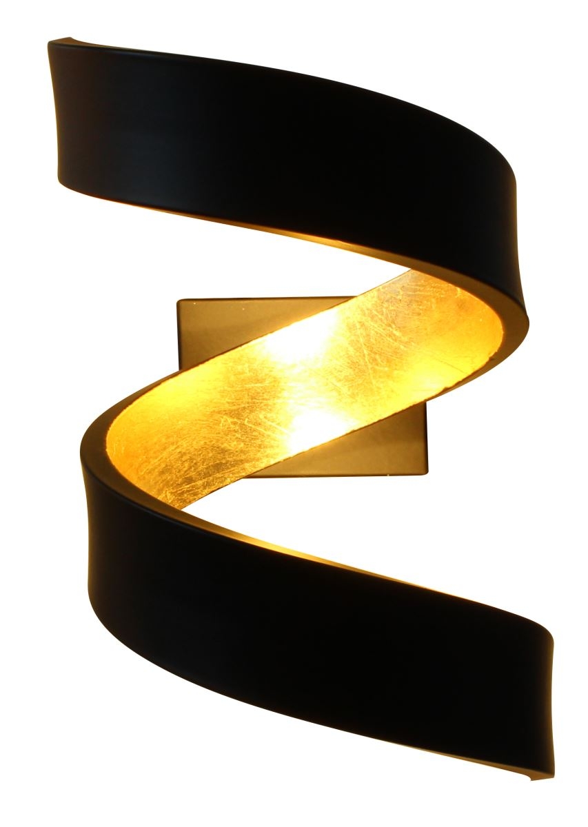 Luce Design Helix LED Wandleuchte gold- schwarz 300lm 3000K 13x17x10cm