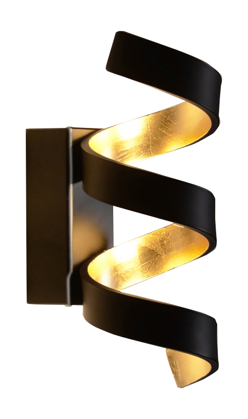 Luce Design Helix LED Wandleuchte gold- schwarz 450lm 3000K 15x26x13cm
