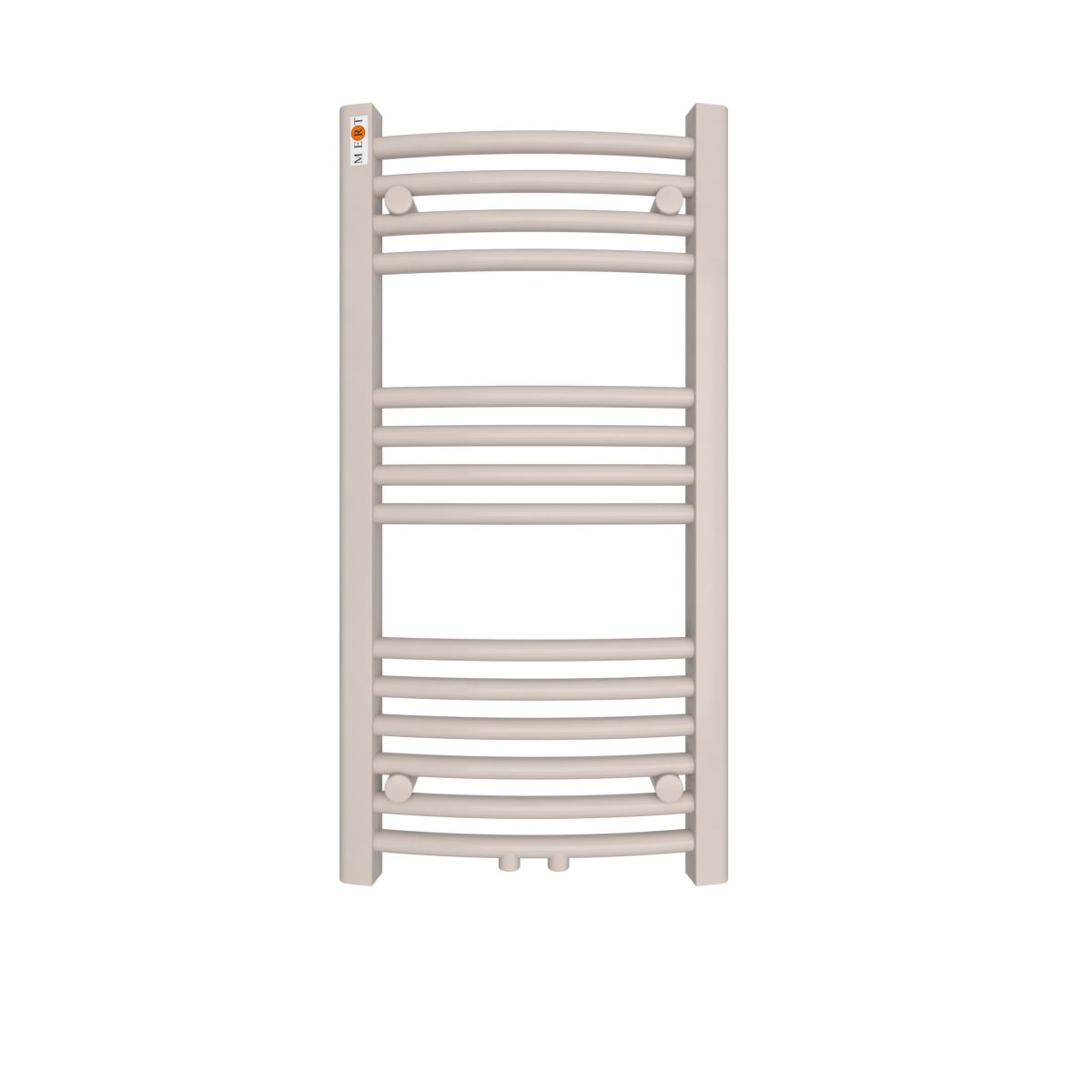 MERT Badheizkrper Standard gebogen 400 x 800 mm mit Mittelanschluss- silbergrau