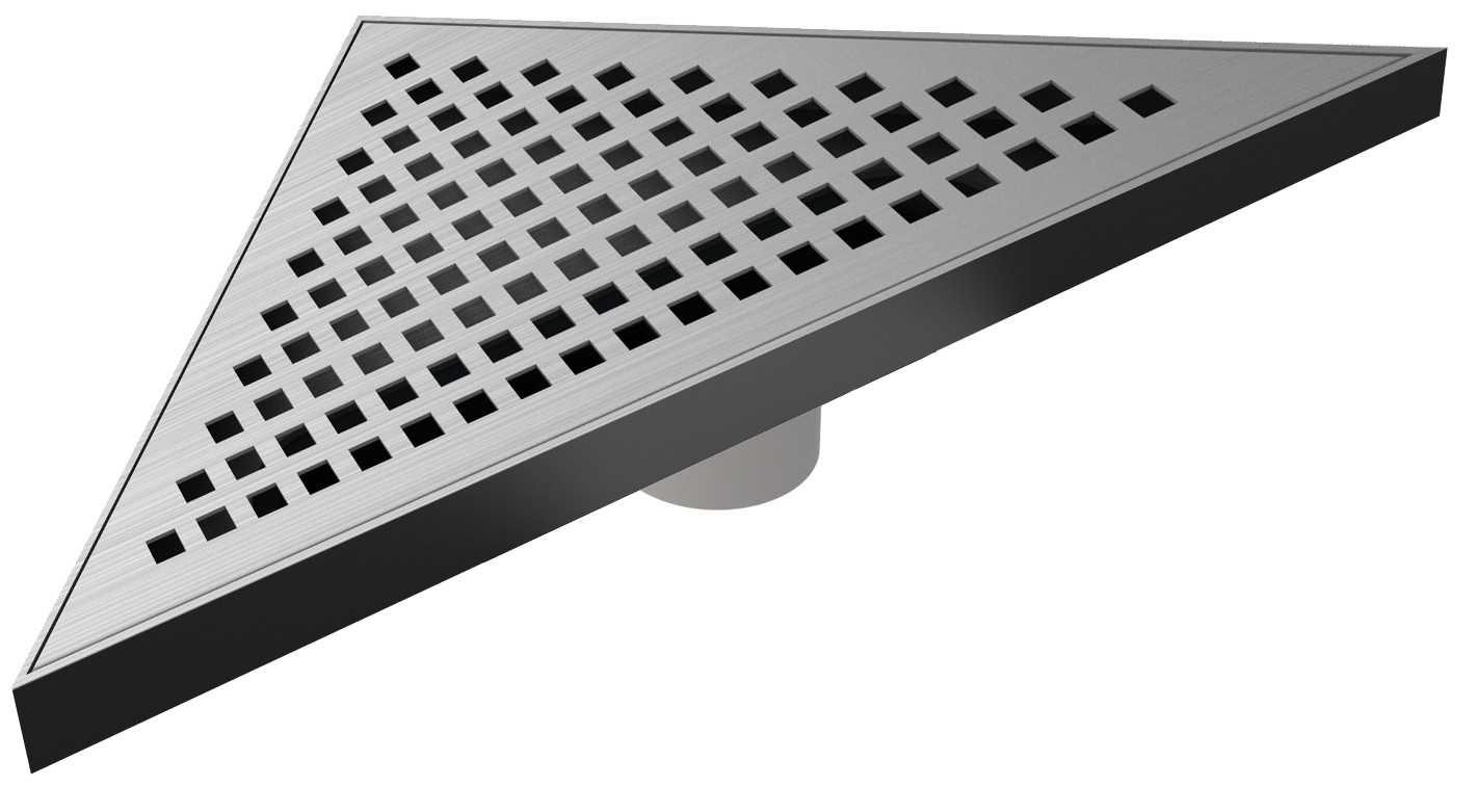 MERT Design Bodenablauf Dreieck Kare 215 x 215 x 304 mm Edelstahl