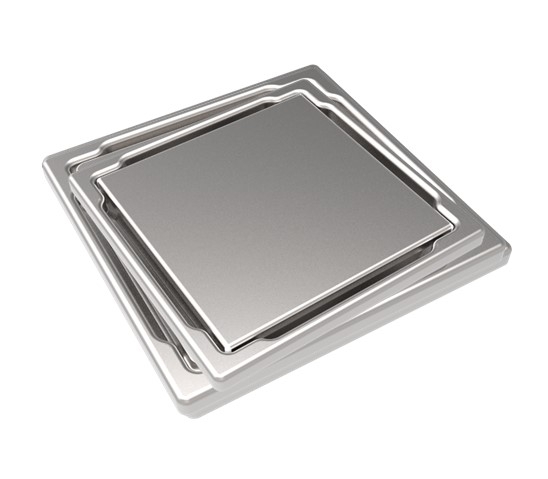 MERT Design Bodenablauf Flach mit Abdeckung 110 x 110 mm Edelstahl