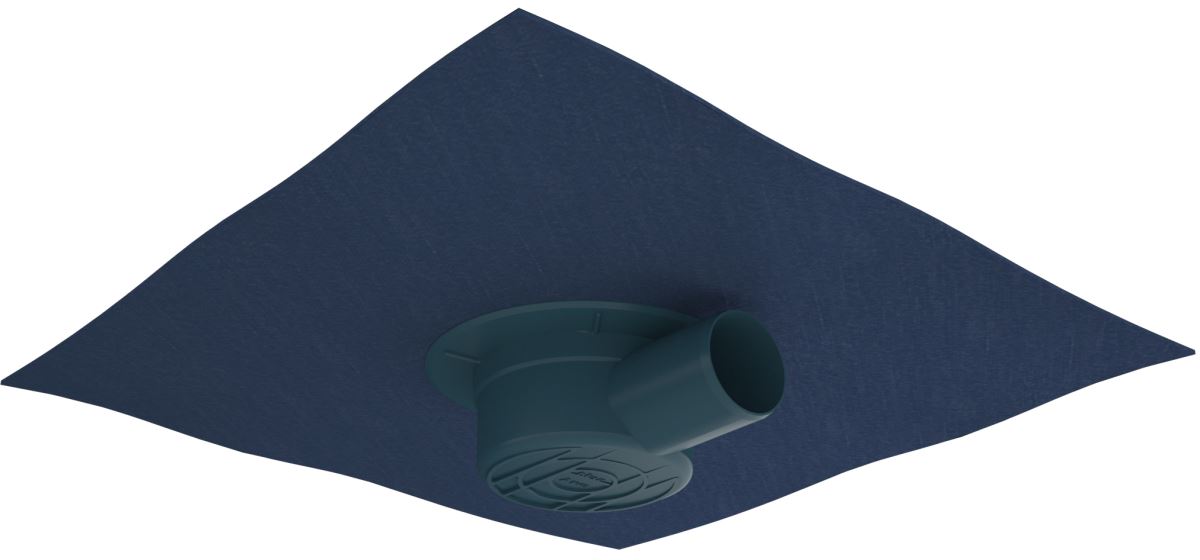 MERT Flansch waagerechter Ablauf 70mm mit Dichtungsmanschette vormontiert fr Bodenablaufgrundkrper mit 100mm Aufsatz