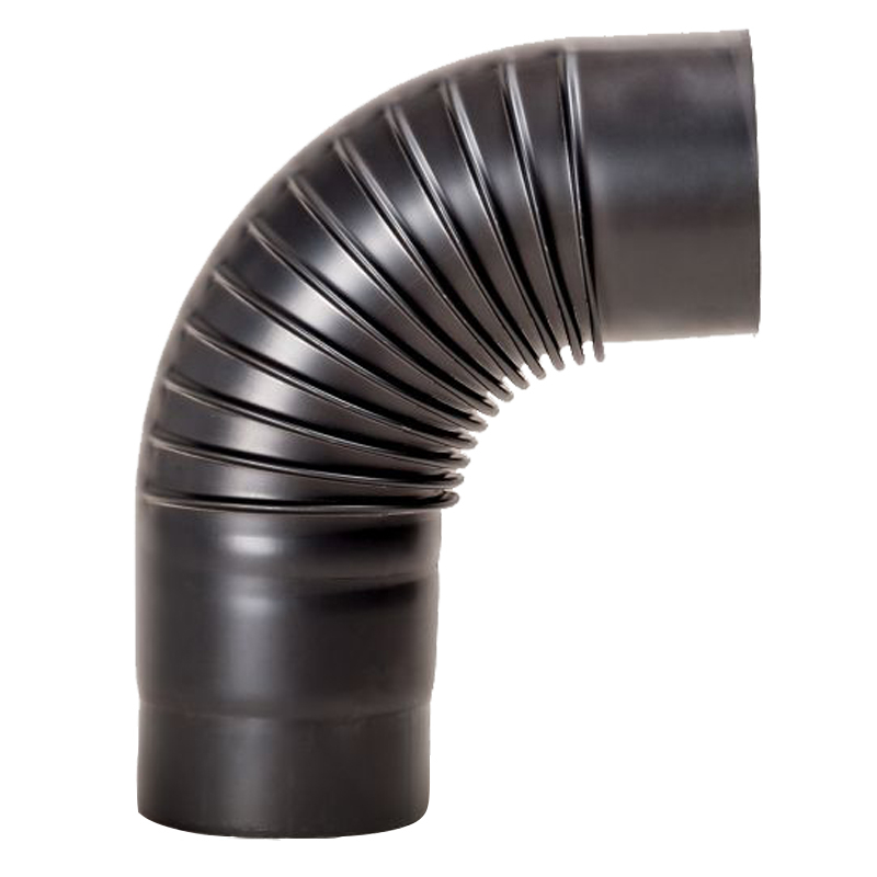 Ofenrohr Bogen 90-o-T-verl�ngert gebl�ut 150 -