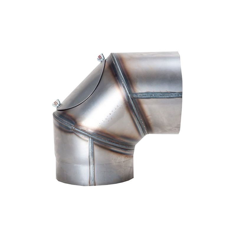 Ofenrohr Rauchrohr Bogen 90- mit T�r 180mm unlackiert 2mm