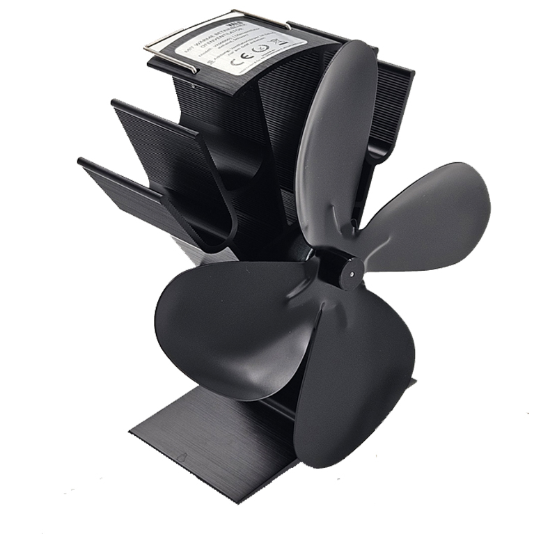 Ofenventilator schwarz Edelstahl stehend