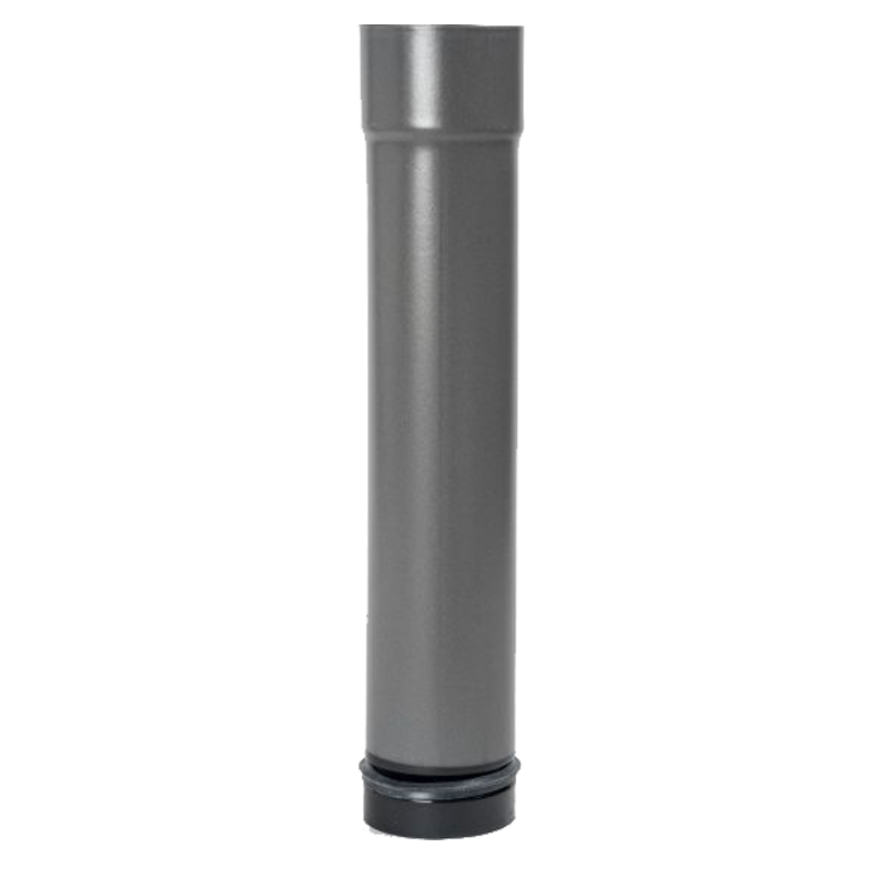 Pellet- Ofenrohr-Anschluss-Stutzen 0-4m DN 80mm gussgrau emailliert