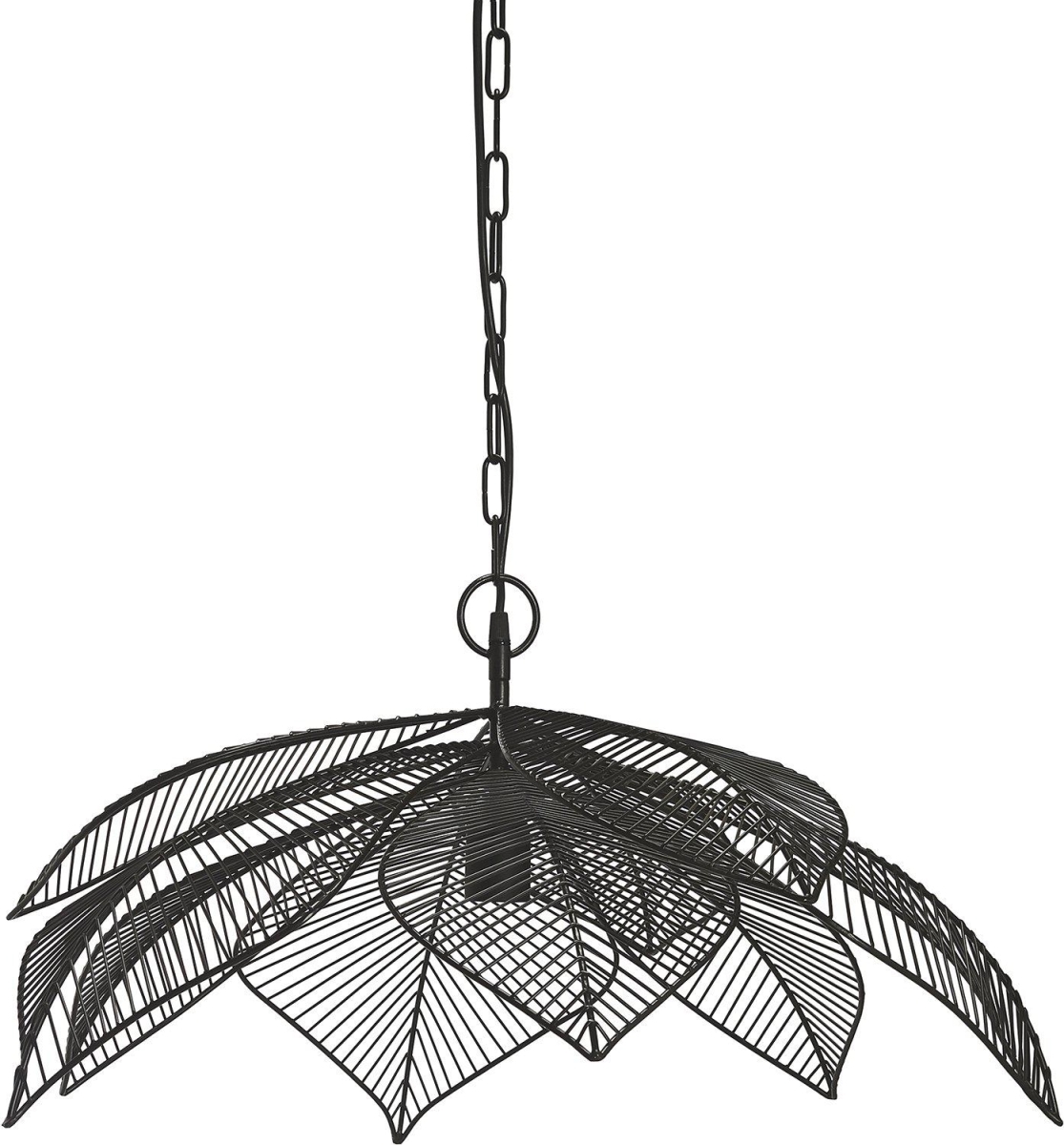 Pendelleuchte im Blatt Jungle Design aus Metall schwarz PR Home Elm 70cm E27 3737003