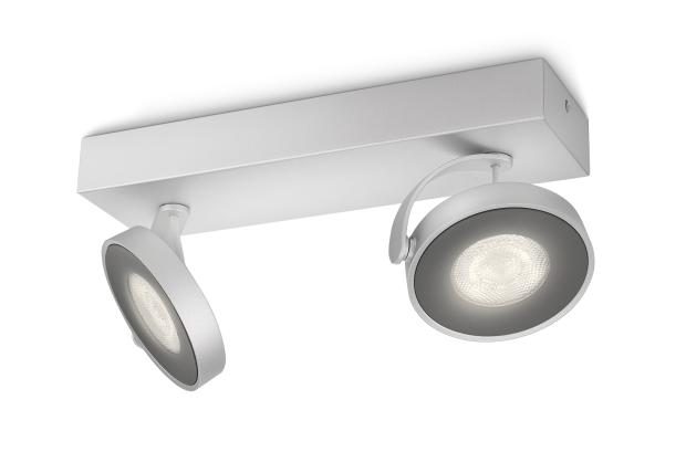 Philips myLiving LED Spot Clockwork 2flg- 531724816- 1000lm- Aluminium lackiert