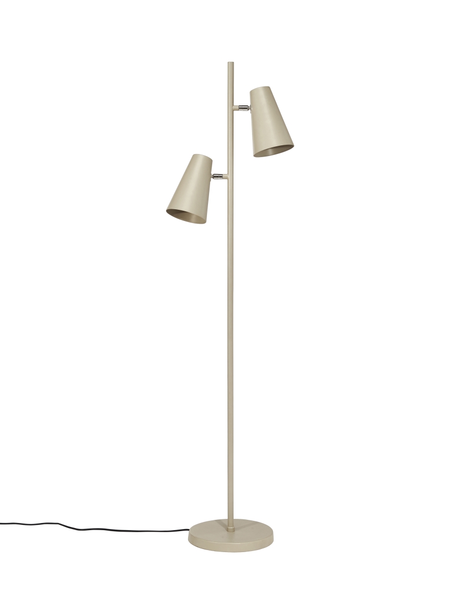 PR Home Cornet Stehlampe beige 2 Arme E27 145cm mit Schalter am Lampenkopf