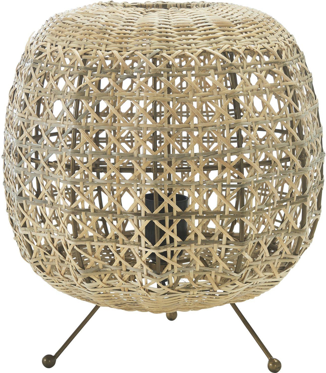 PR Home Wickham Rattan Tischleuchte aus Natur Bast Fasern beige 30cm E27