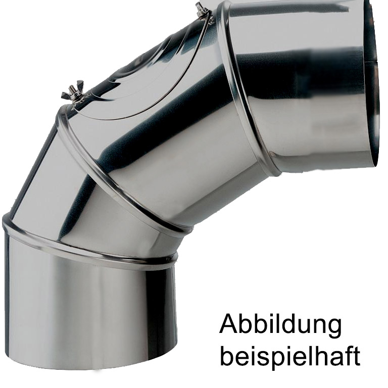 Raab Alkon Edelstahl Rohr DN160mm Bogen mit T�r0-90- verstellbar 4-teilig einwandig- 0-6mm 2- Wahl evtl- Lagerspuren