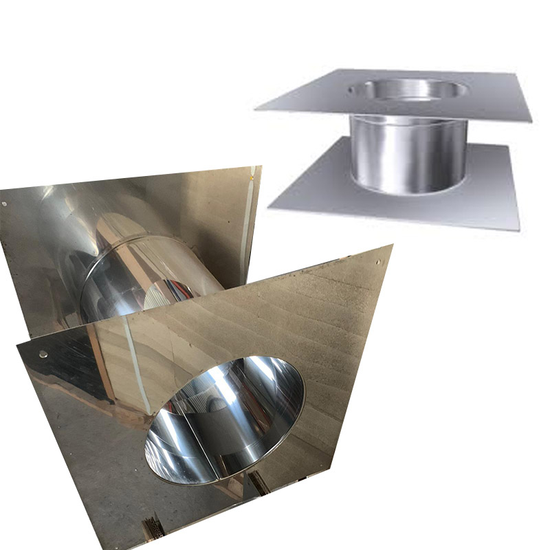 Raab DWFU Edelstahl Wand-Deckendurchf�hrung 460x460 mm Lochmass 260 mm 2teilig verstellbar 210-350mm einwandig k�rzbar- 0-6mm 2- Wahl evtl- Lagerspruren