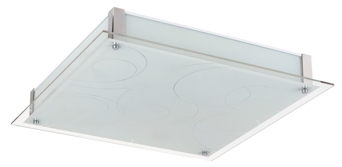 Rabalux Dena LED Deckenleuchte weiss gemustert- chrom 2700lm 4000K