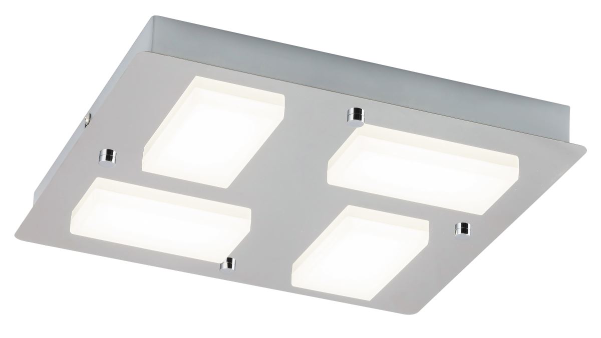 Rabalux Ruben LED Deckenleuchte chrom IP44- 4x 387lm- 4000K