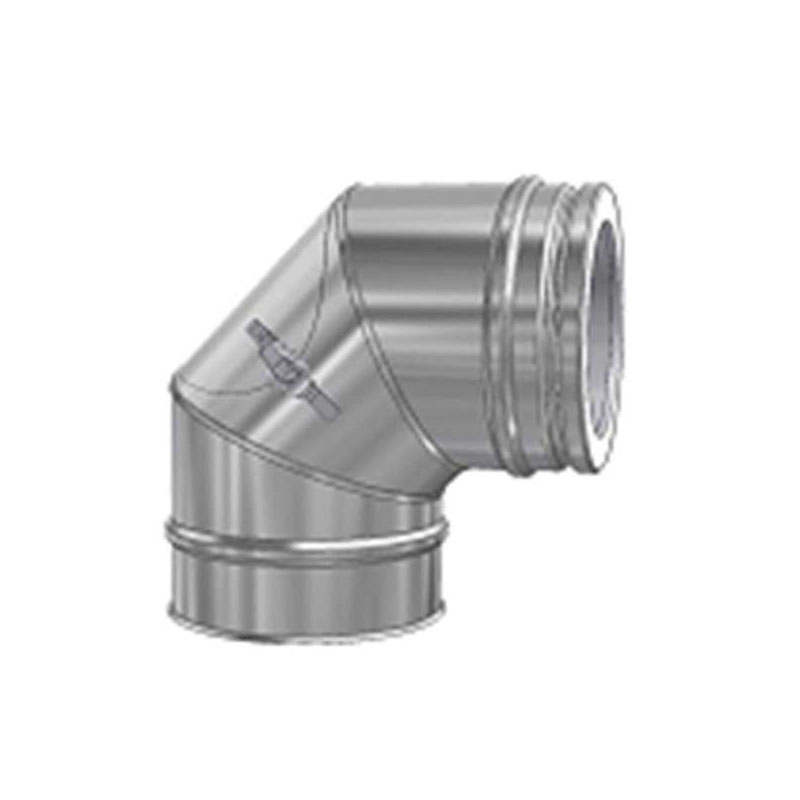 Schiedel ICS Bogen 90- 700 mit Reinigungs�ffnung flach f�r Festbrennstoffe
