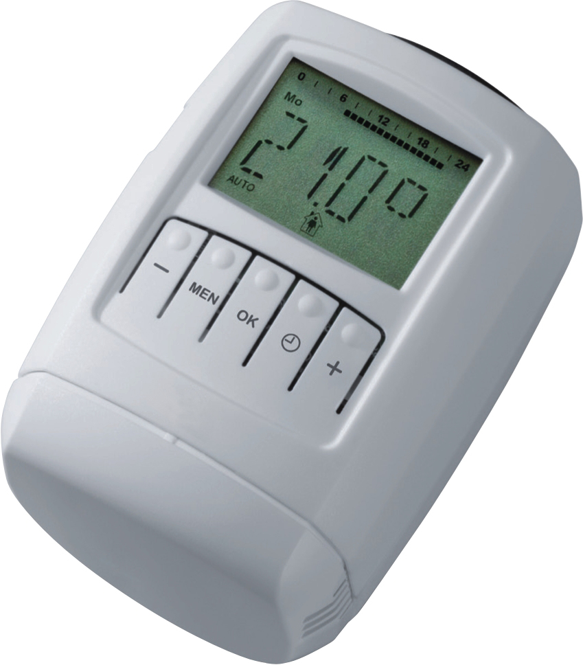 Schlsser Elektronischer Thermostatkopf Programmierbar M30 x 1-5 Heimeier weiss 6011 00001