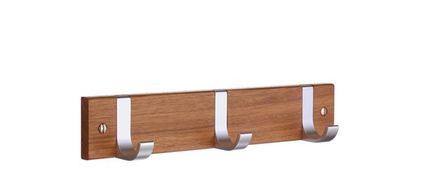 Smedbo Hakenleiste Holz-Aluminium 3 Fach Holz gebeitzt B1075 unter Haken und Hakenleisten > Garderoben > Nach Marken
