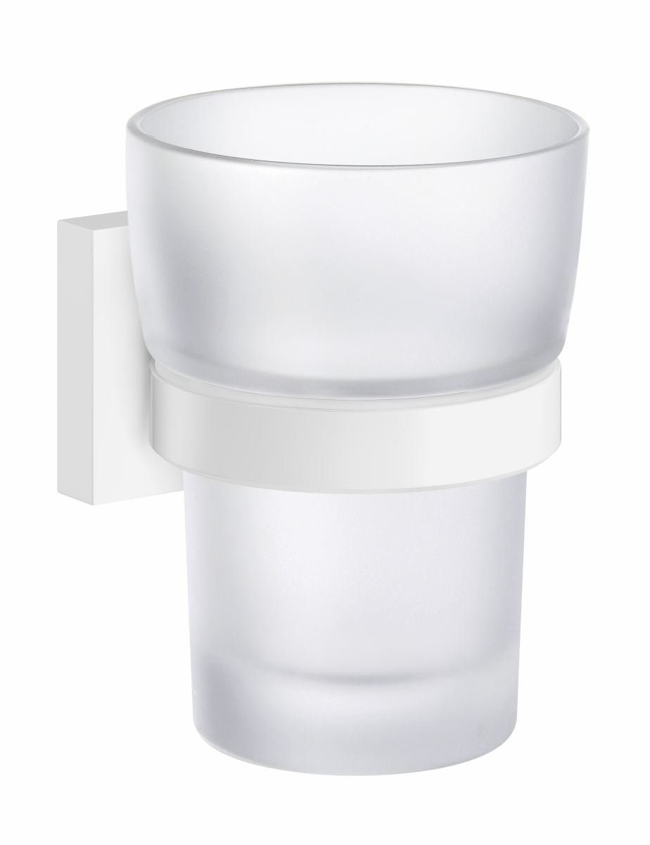 Smedbo House Zahnputzbecherhalter weiss mit Becher matt RX343 unter Zahnputzbecher > Smedbo