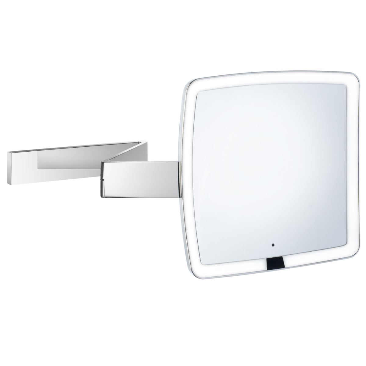 Smedbo Outline Kosmetikspiegel berhrungslos mit LED-Beleuchtung PMMA eckig 2-fach schwenkbar- Normale Ansicht und 7 Fach FK492EP