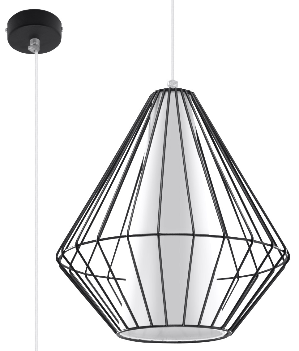 Sollux DEMI moderne Hngelampe rund schwarz- weiss 1-flg- E27 unter Hngeleuchten > Schlafzimmerbeleuchtung > Nach Raum