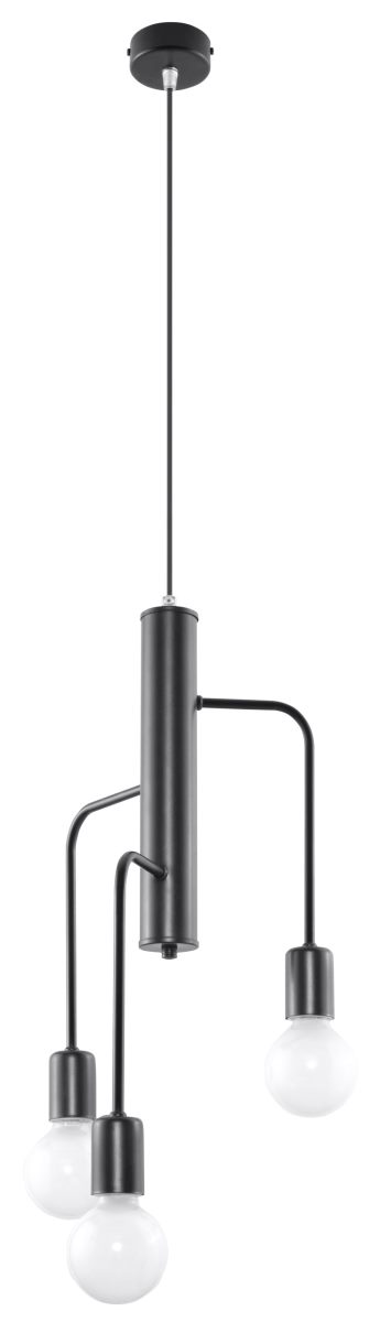 Sollux DUOMO Designer Hngelampe rund schwarz 3-flg- E27